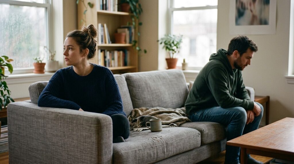 In a state of emotional flooding, partners lose the ability to hear each other. Photo.