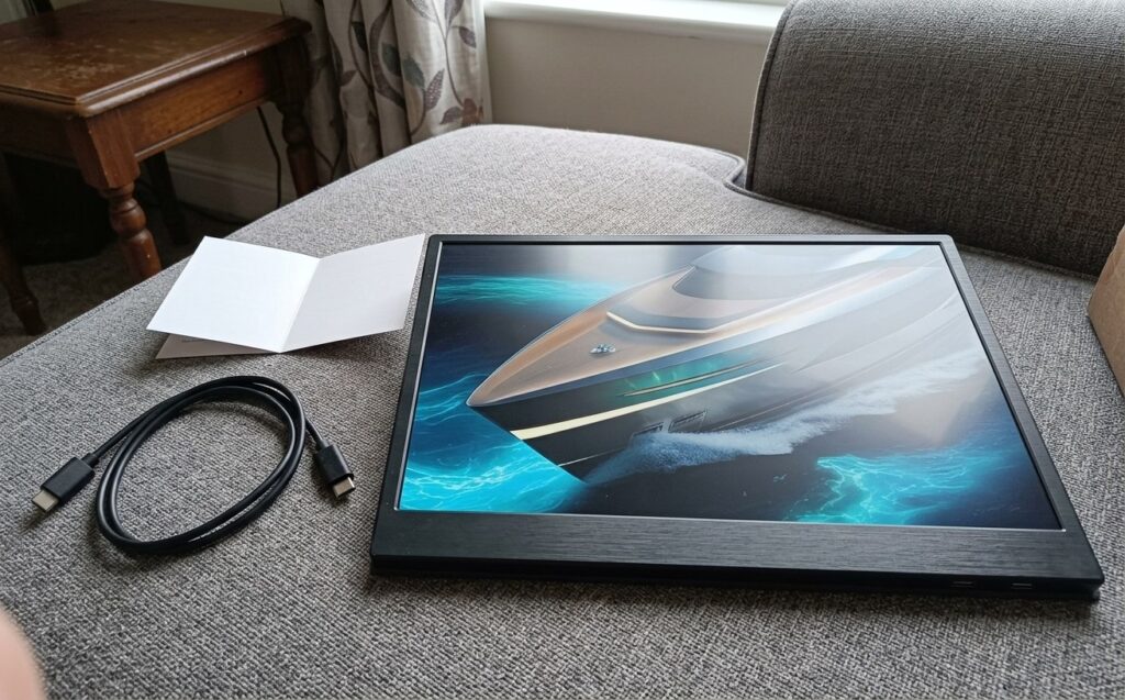 The smallest portable monitor for MacBook. The smallest monitor in our roundup. Photo.