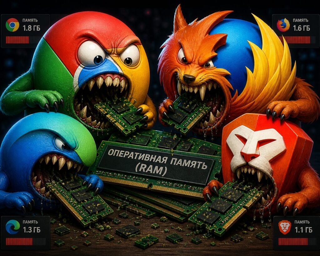 It turns out browsers devour RAM with YouTube open