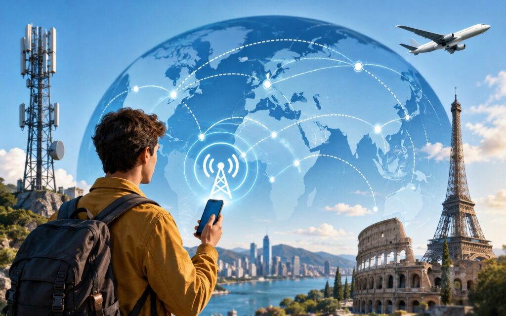 Roaming means connecting to another network