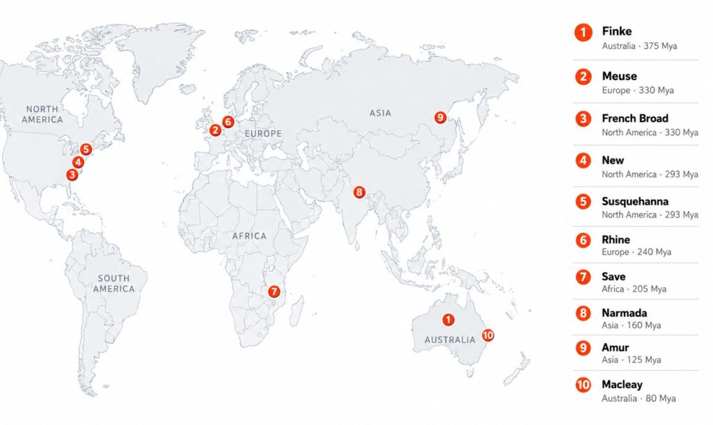 Where the oldest rivers in the world are located. Photo.