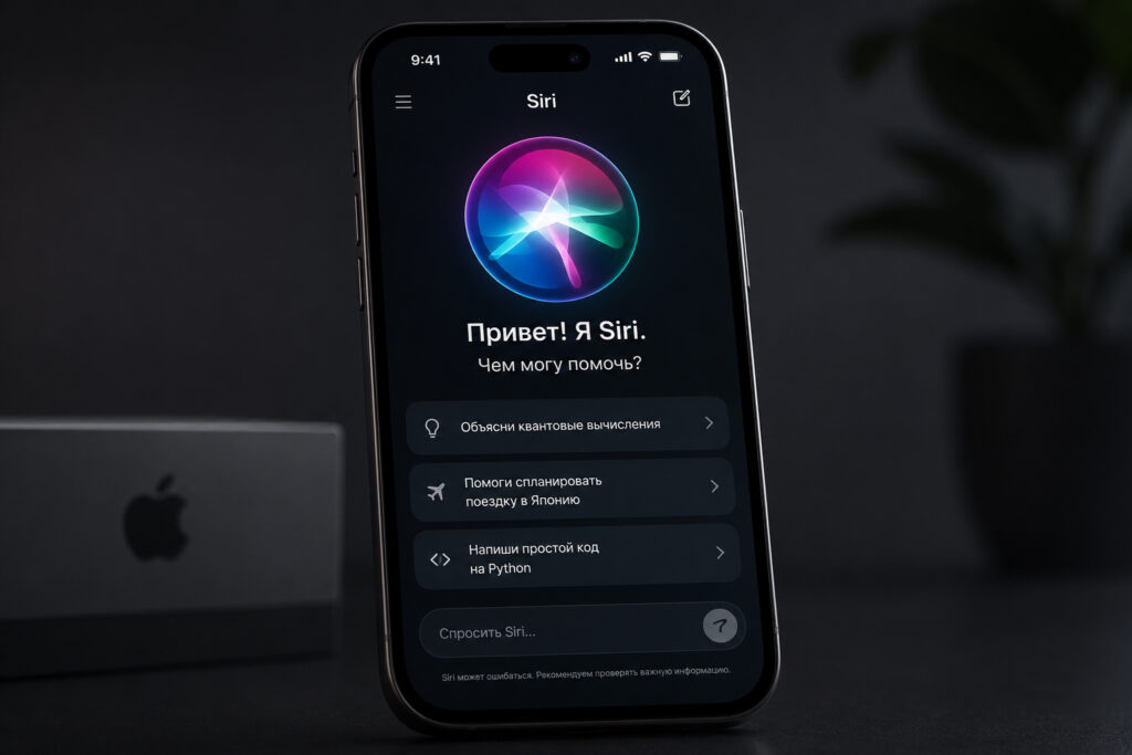 Ready to use a standalone Siri app. Photo.
