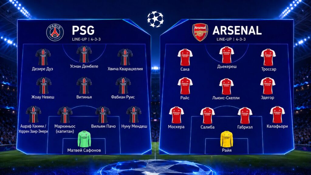 Approximate lineups for the Champions League final