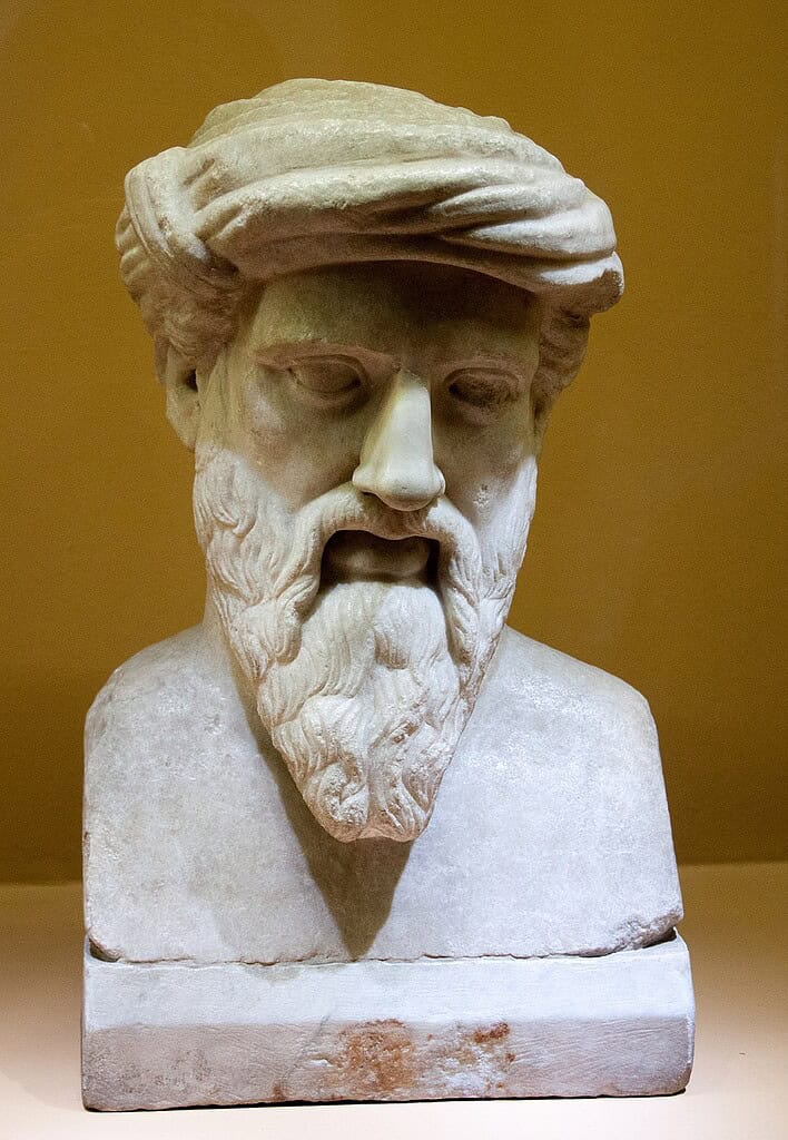 Roman copy of a Greek bust of Pythagoras from the 2nd–1st centuries BCE. Photo.