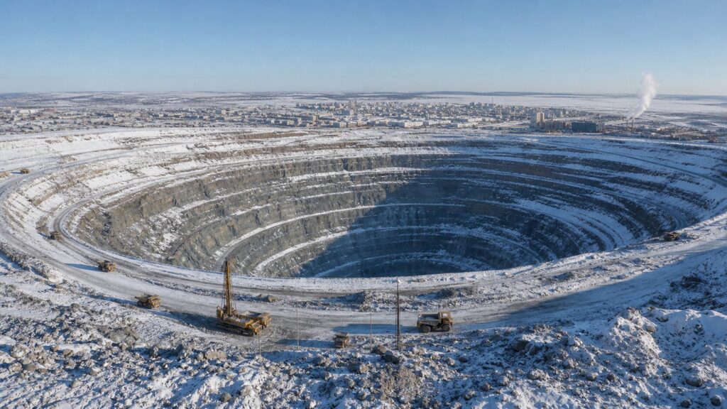 The Mir open-pit mine in Yakutia. Photo.