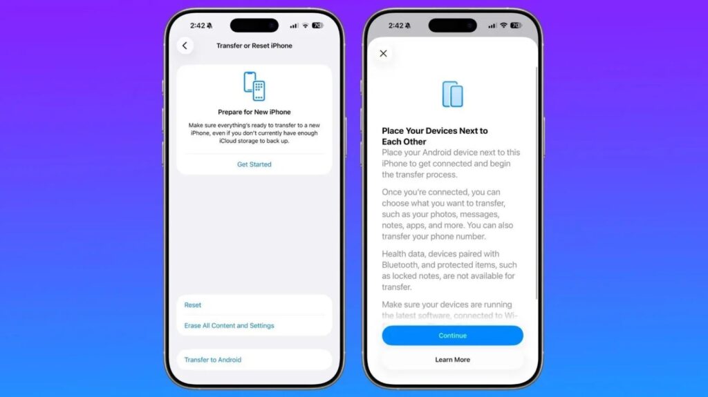 Transferring data from iPhone to Android works very inconveniently