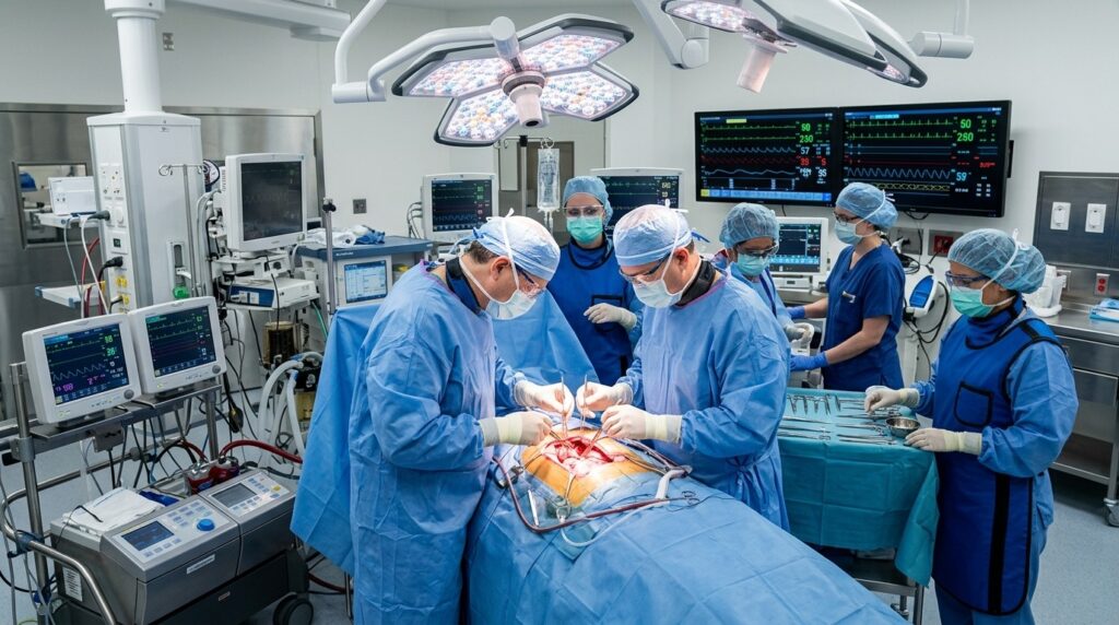 Heart surgery in a modern clinic