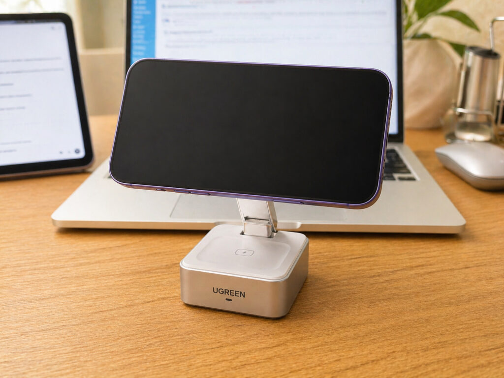 What to look for when choosing a charging station for iPhone. A convenient charger for iPhone. Photo.