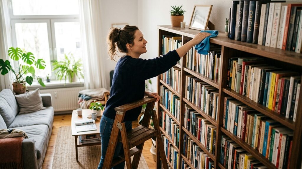 Cleaning in every room starts with upper surfaces