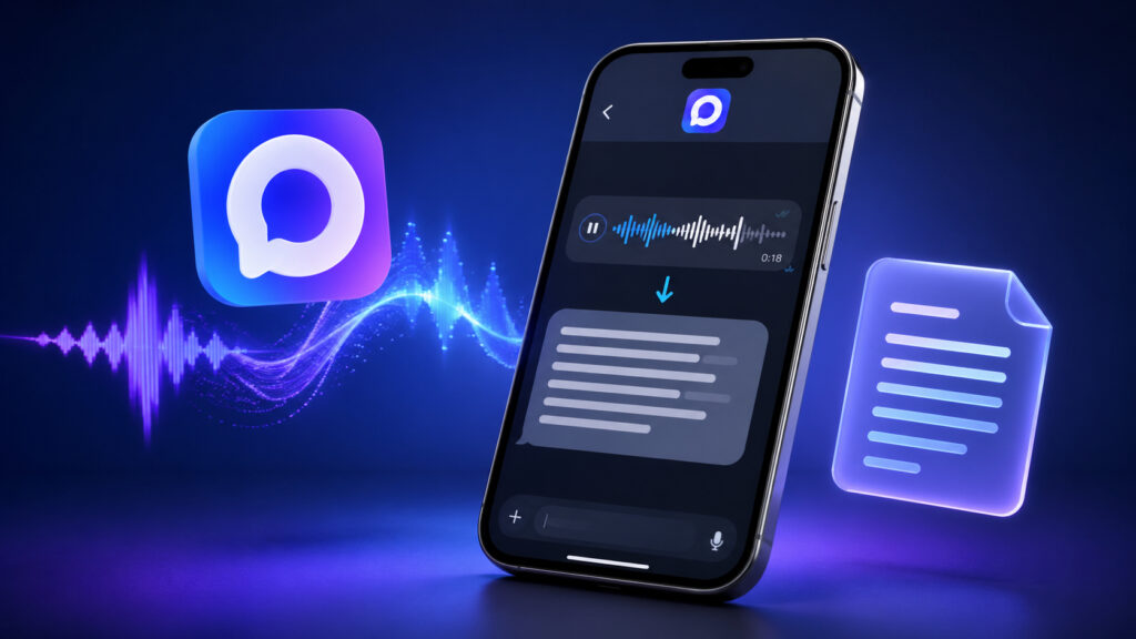 Voice messages in MAX can easily be converted to text. Photo.