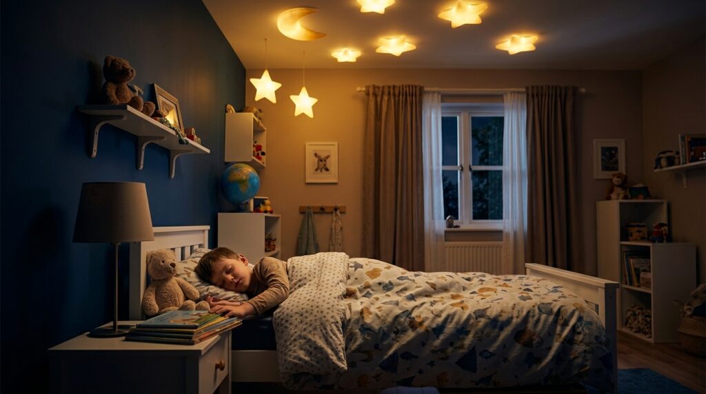 Glowing decor in a child's room is safe only when using quality interior paint