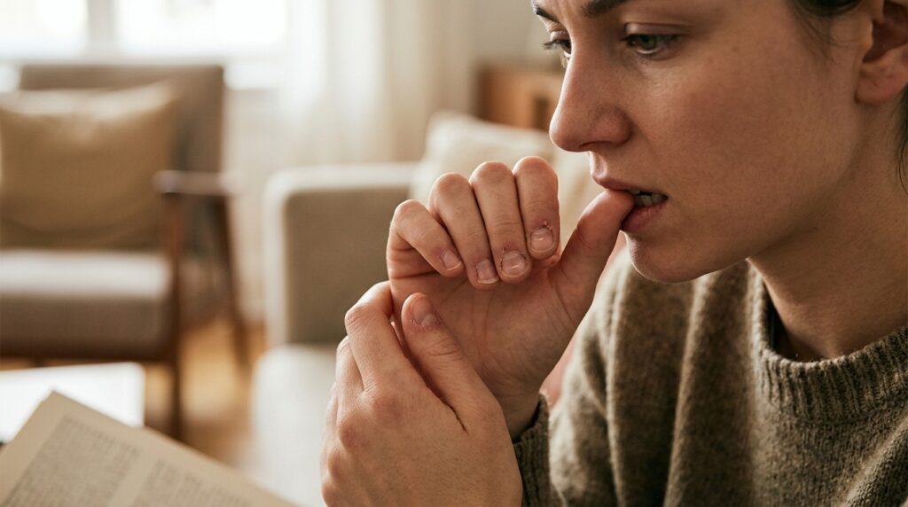 The habit of biting nails is an even bigger problem than we think. Photo.