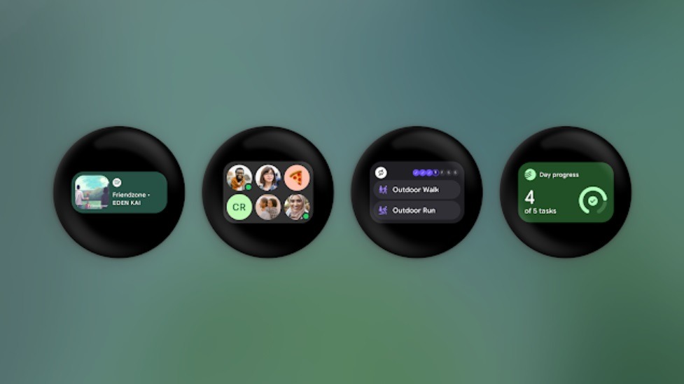 And these are the new widgets on Wear OS 7. Image: Google