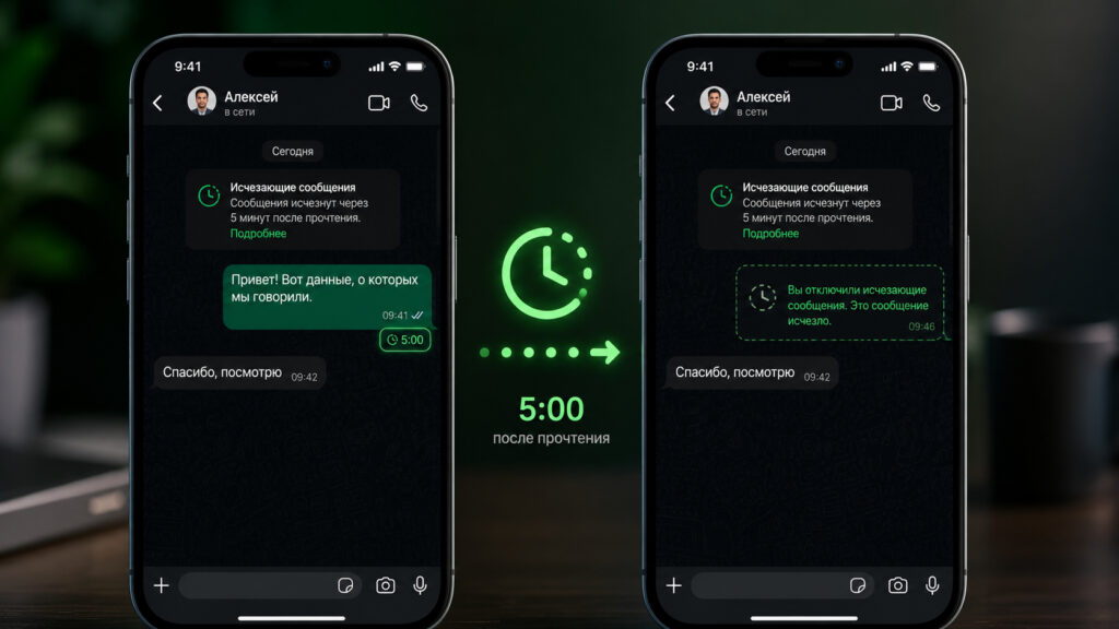 New disappearing messages in WhatsApp can vanish 5 minutes after being read. Photo.