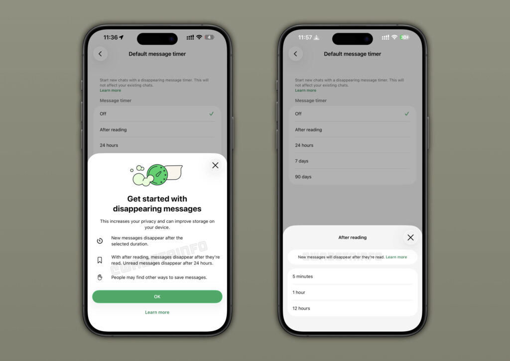 Automatic message deletion in WhatsApp*: what changed. New disappearing messages can be deleted in as little as 5 minutes. Photo.