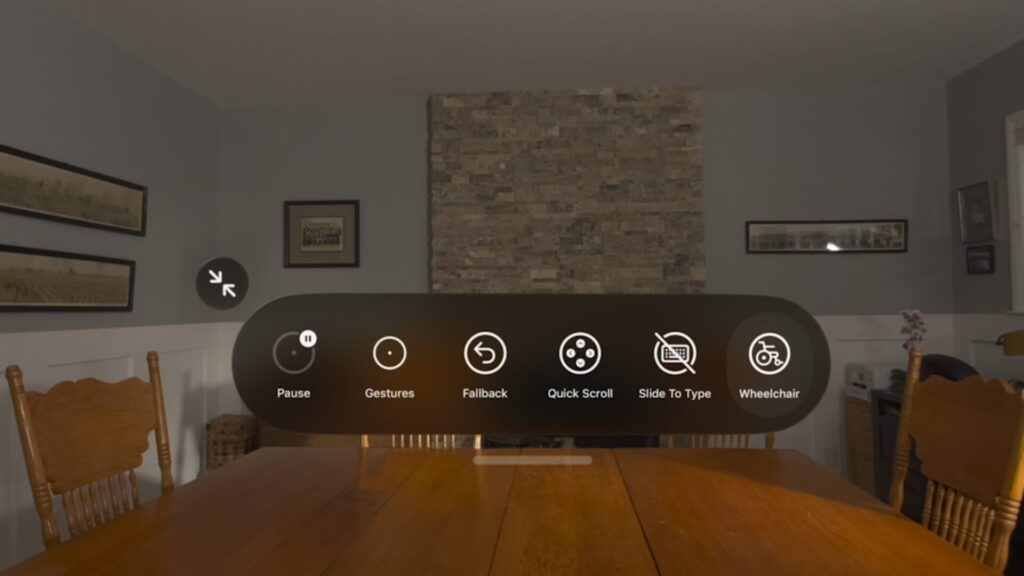 Wheelchair control via gaze tracking on Apple Vision Pro. The new feature works using existing eye control technology. Photo.