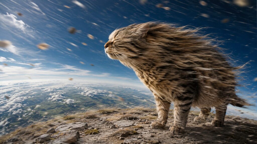 Have you ever noticed that your hair doesn't blow around because of Earth's rotation? Photo.
