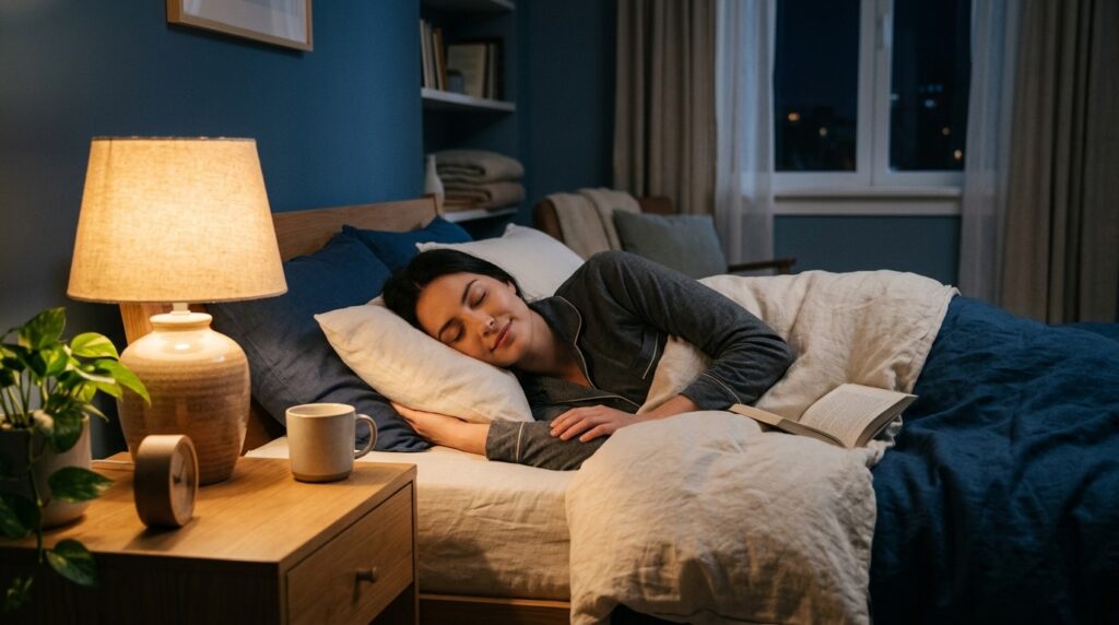 The key condition for good sleep is a calm environment and a relaxed body