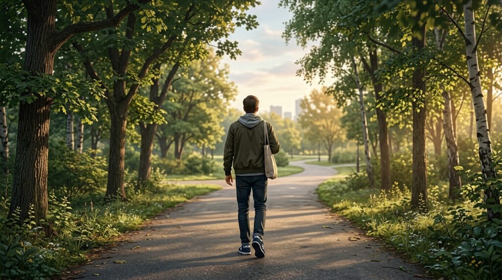 A regular walk in the park — this kind of everyday activity helps maintain weight