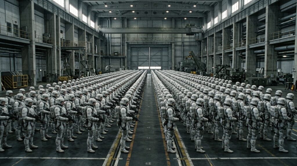 Imperial stormtroopers — a visual reference to the military aesthetics of the Third Reich