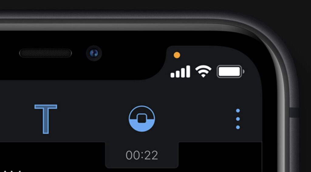 Can the microphone record without your knowledge. If the iPhone's microphone is active, an orange dot always appears on the screen. Photo.
