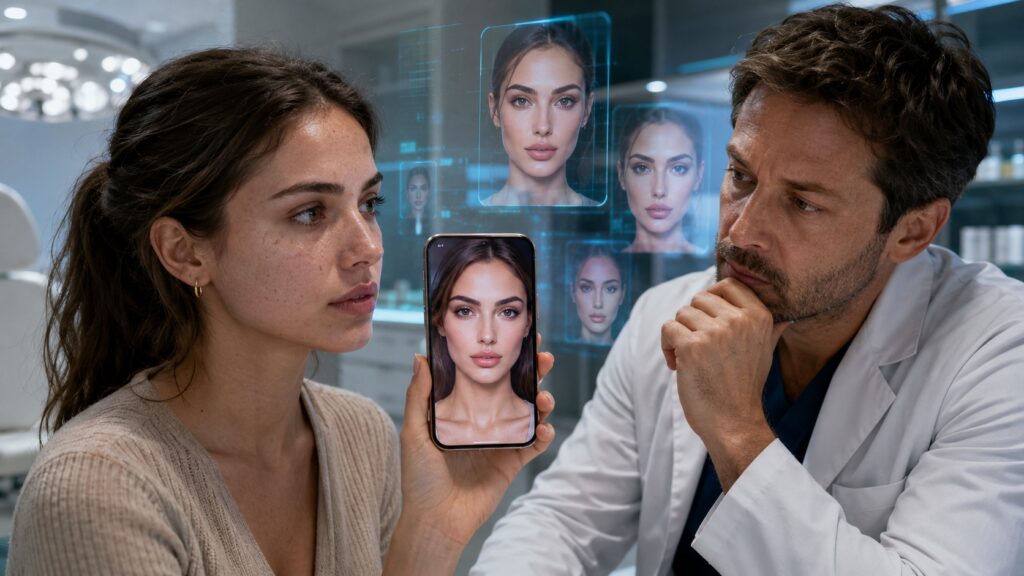 People are increasingly coming to plastic surgeons with AI portraits, and it's raising concerns. Photo.
