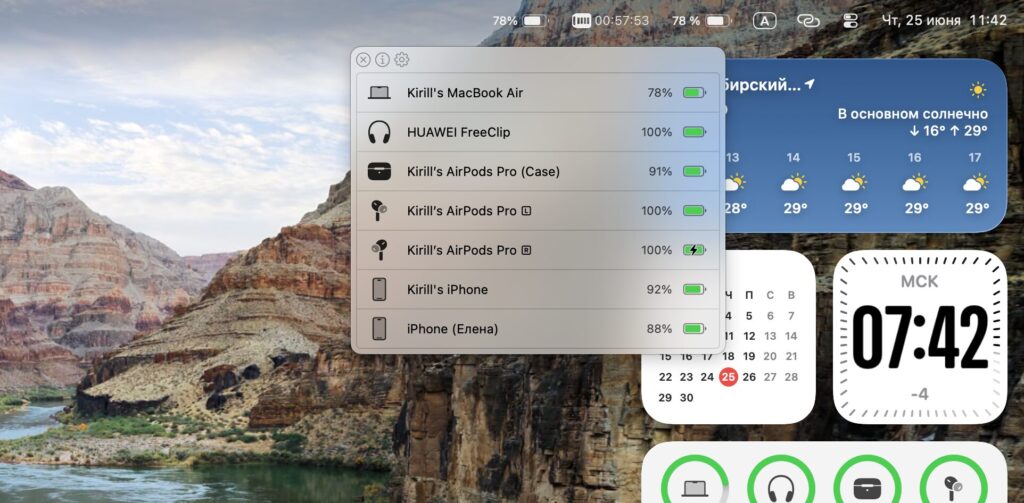 How AirBattery Works on Mac After Installation. Or you can check the battery in the menu bar. Photo.