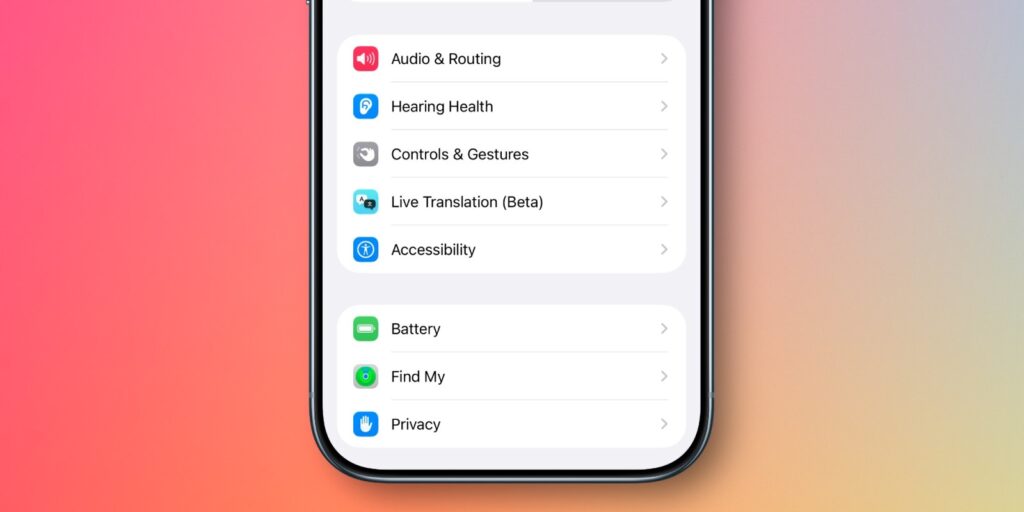 What Changed in AirPods Settings After the Update. The settings now look completely different. Photo.