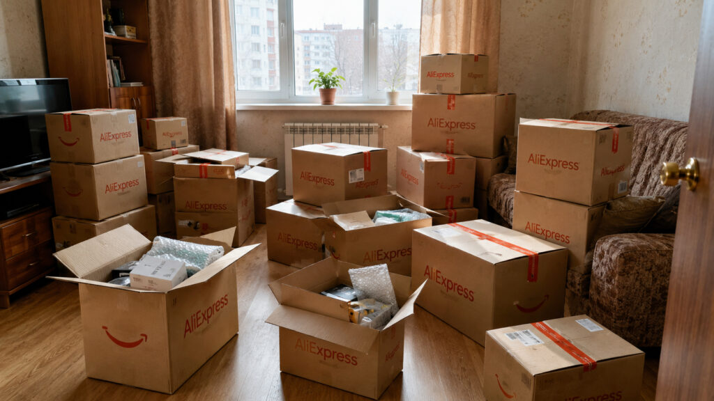 This is roughly what my home looked like while I was waiting for all the orders. Photo.