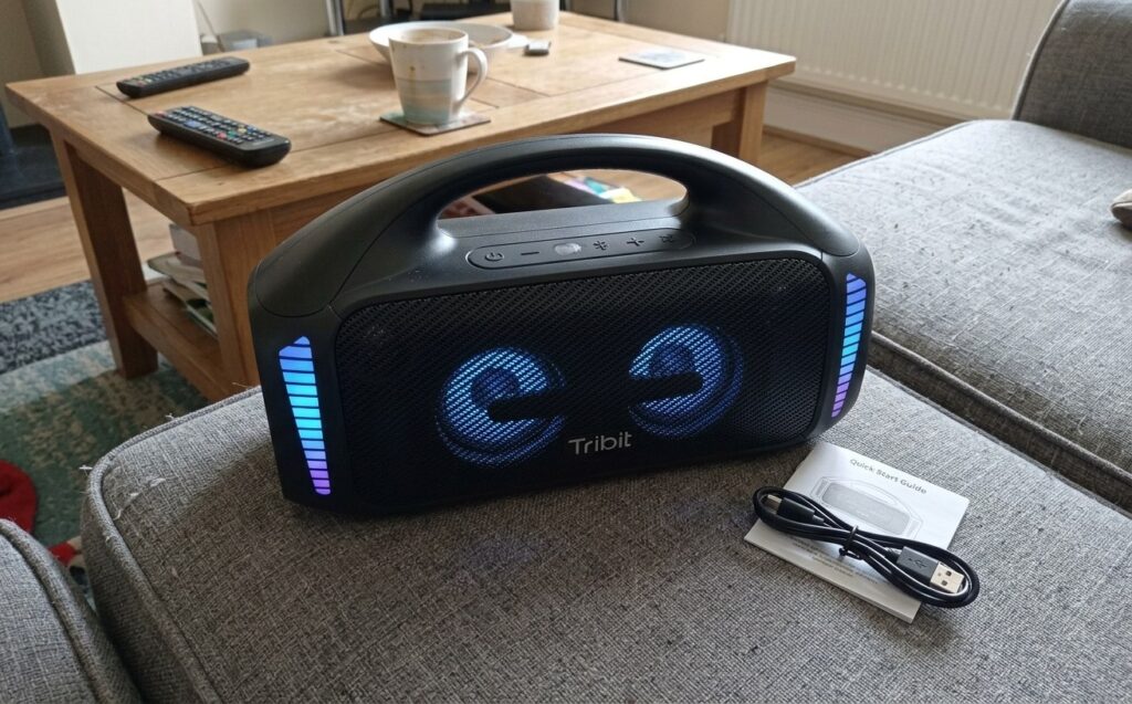 Portable speaker for epic parties. This speaker can easily rock any party. Photo.