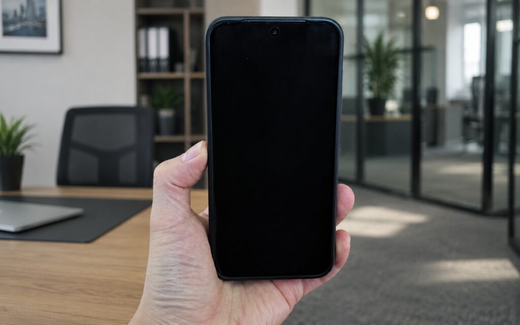 The smartphone screen simply went dark and stopped turning on