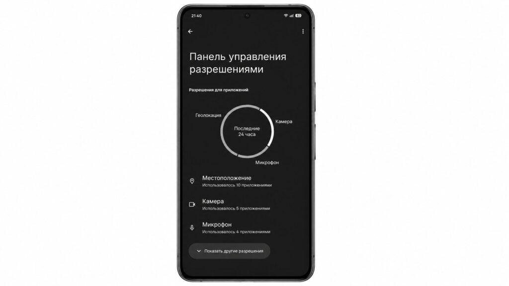 This section lets you see which apps requested permissions