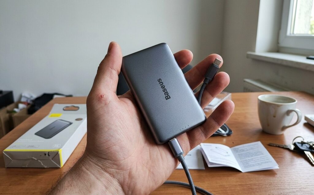 The battery is small and easy to take with you. Photo.