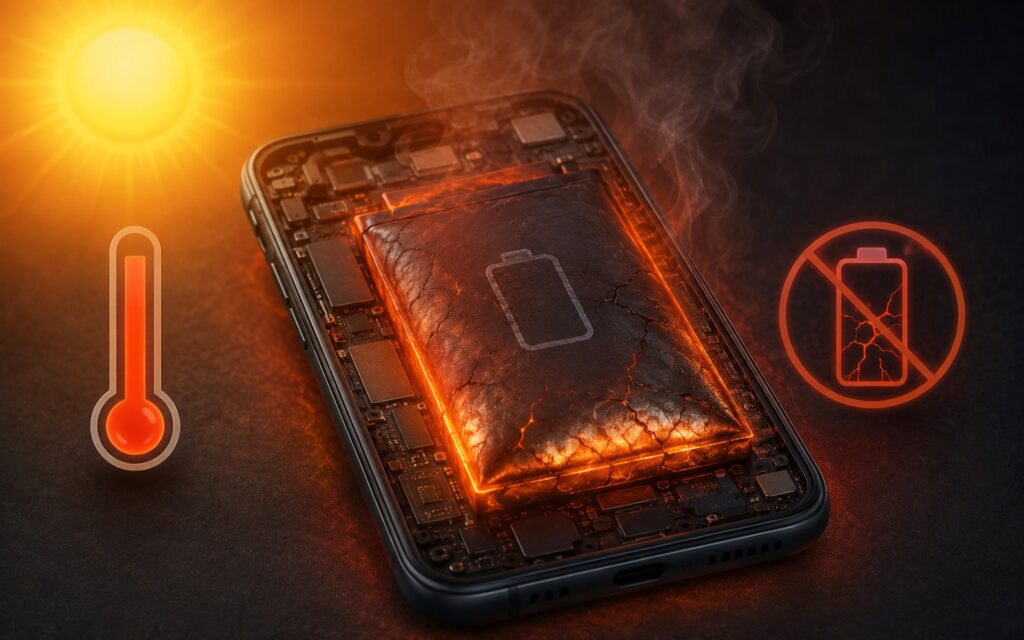Smartphone overheating harms the battery