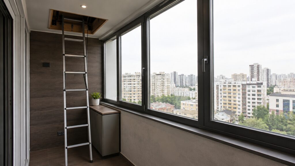 Balcony hatches are only found in high-rise buildings. Photo.