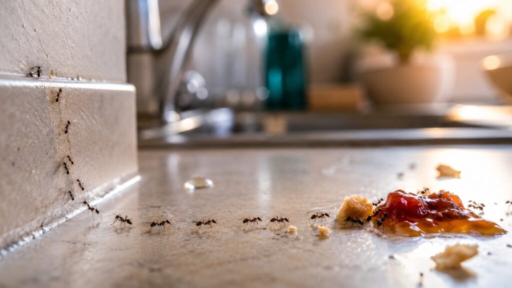 Ants don't sense sweets as a crowd — they always have scouts. Photo.
