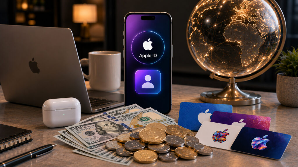 Figuring out how to top up Apple ID balance. Photo.
