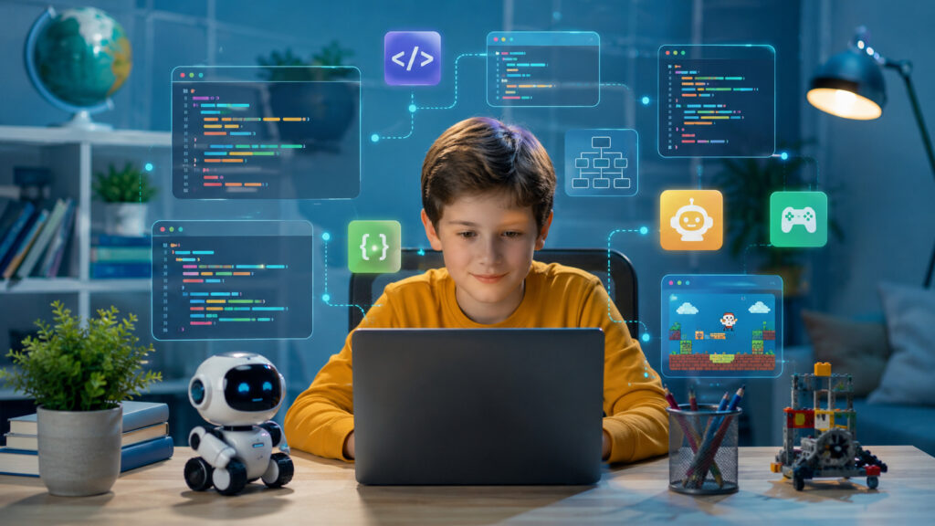How to help your child dive into programming without pain. Photo.
