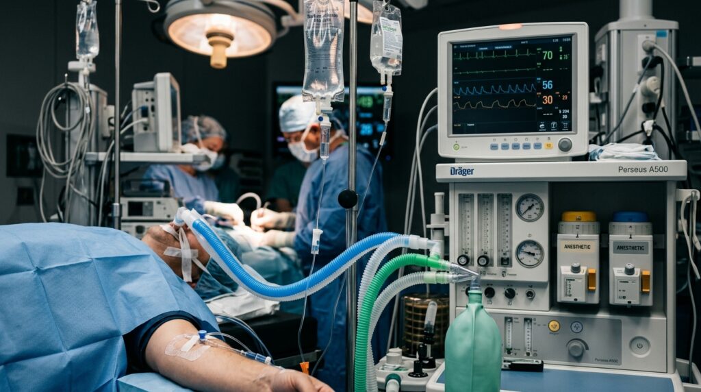 The depth of anesthesia is regulated by the doctor throughout the entire surgery