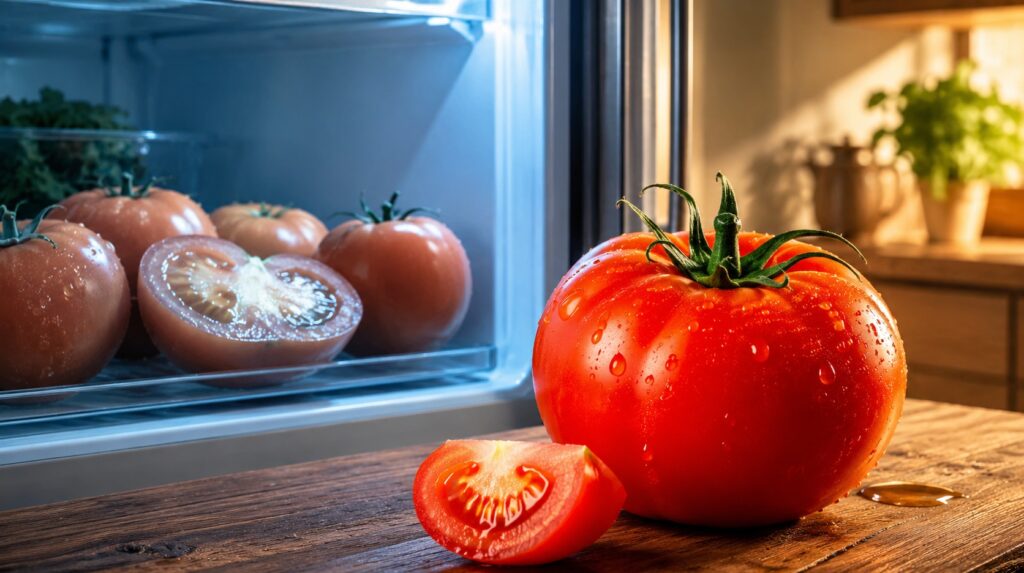 By storing tomatoes in the fridge, we only rob them of flavor. Photo.