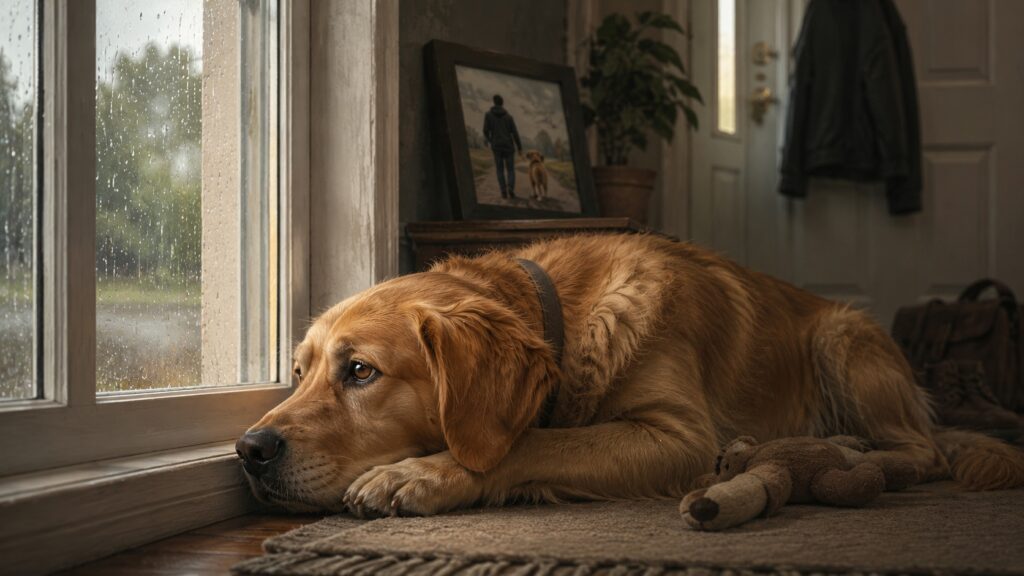 Dogs often howl because they miss their owner. Photo.