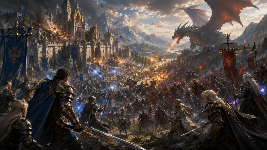 In MMORPGs, truly massive battles are possible