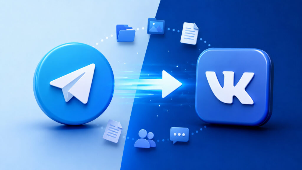 Transferring a channel from Telegram to VK now takes just minutes. Photo.