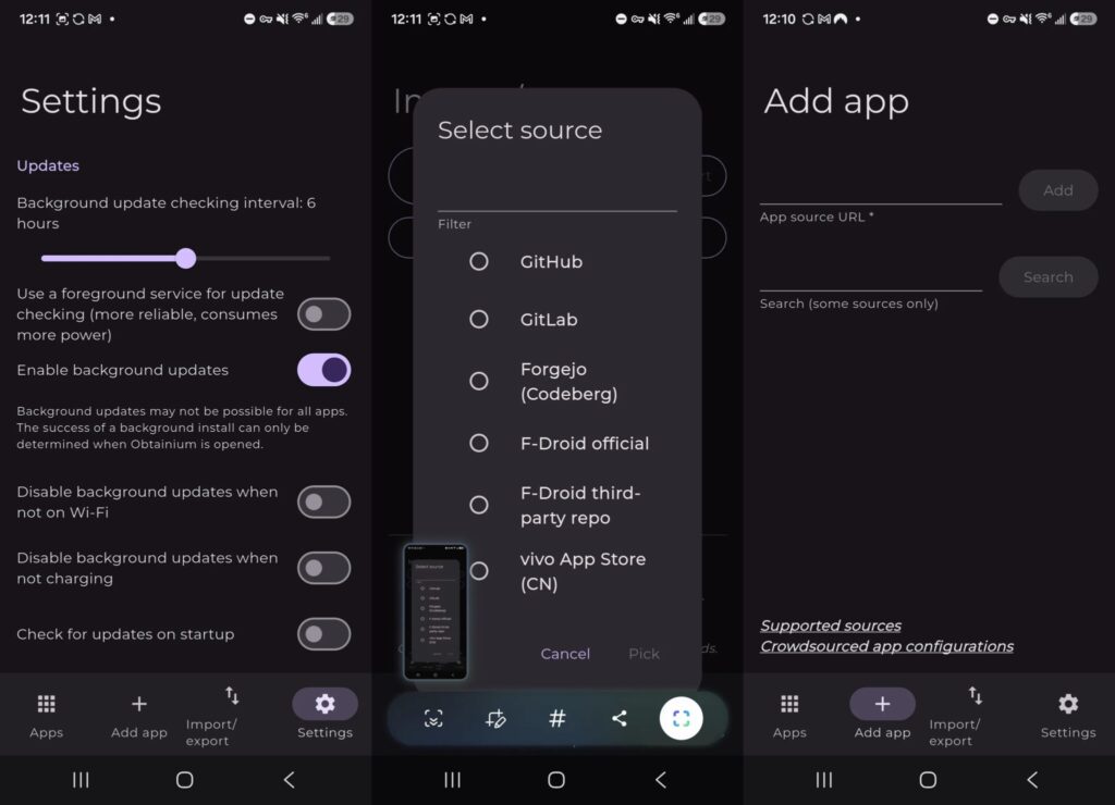 Software for updating apps directly from developers