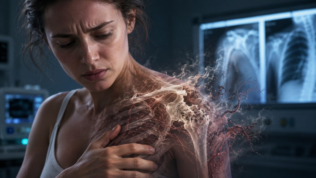 Gorham's disease literally strips people of their bones, and there is no cure for this condition. Photo.