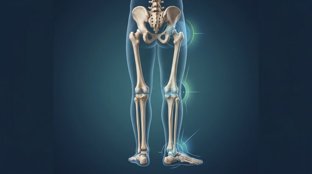 Weight-bearing exercise especially affects the bones of the knees, ankles, and hips