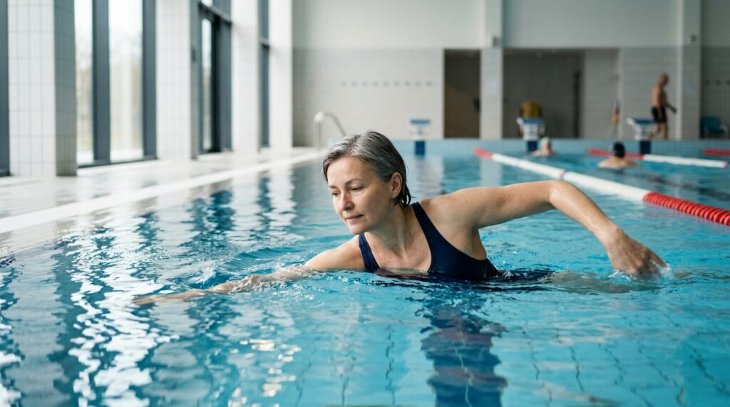 Swimming and walking strengthen muscles around joints and reduce pain