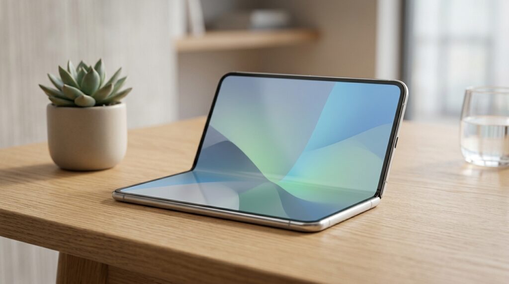 Concept of a foldable smartphone with a flexible display