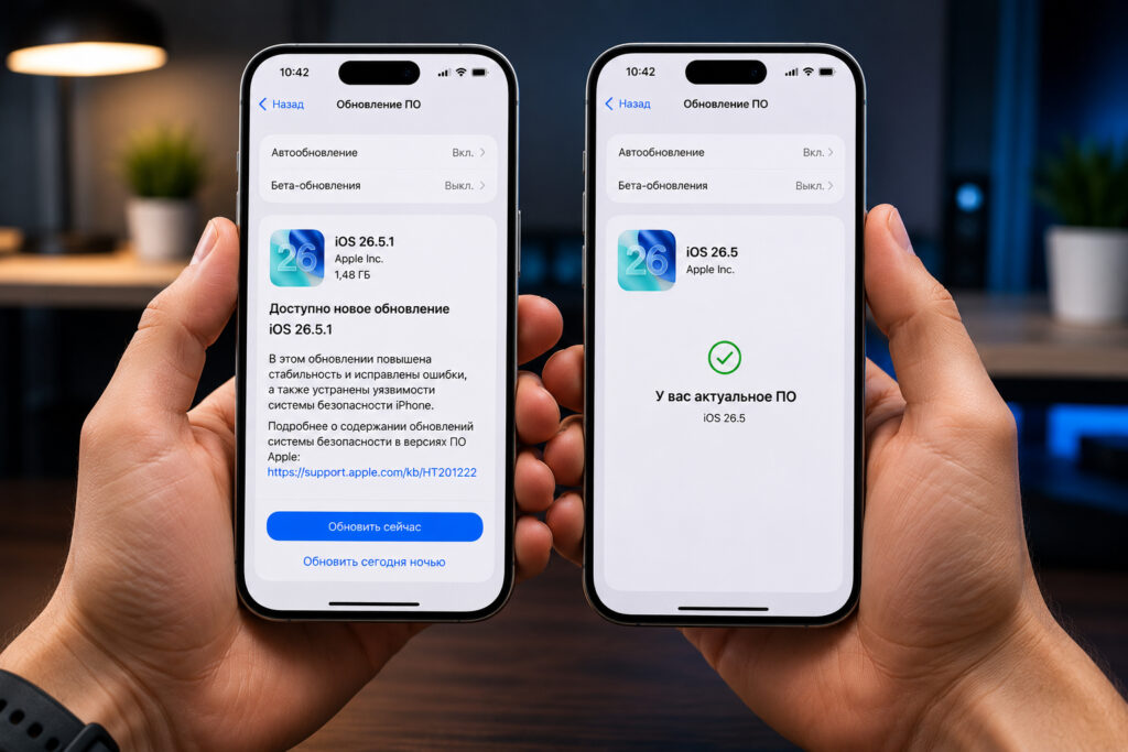 How to update iPhone 17 to iOS 26.5.1. On iPhone 17 and other devices in the lineup, the update is installed through Settings. Photo.