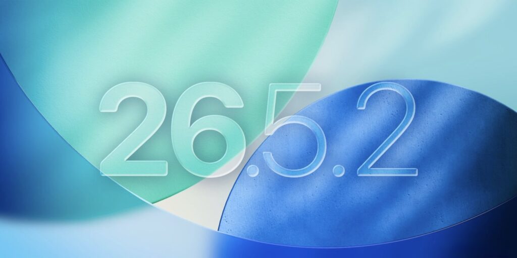When will iOS 26.5.2 be released for iPhone. No new features in the update, but stability will be improved. Photo.